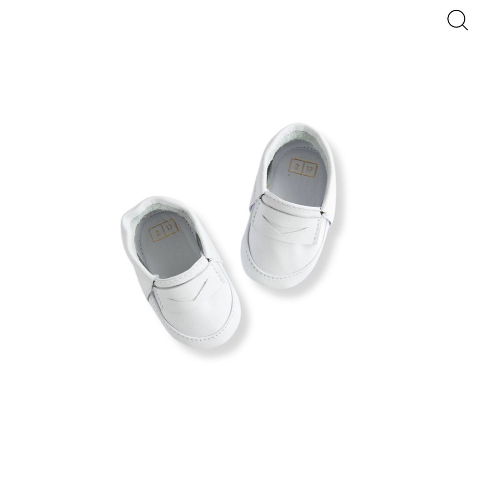 Classic White Kids Moccasins by ili + charlie. Leather!